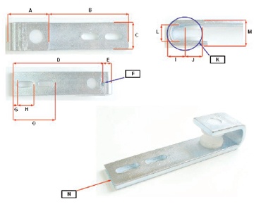 HOOK L130 U-L50W35D19, 6MM ZP