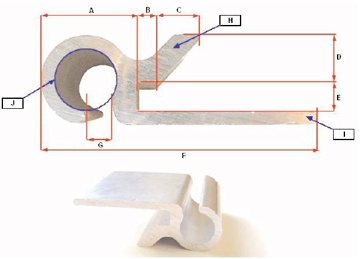 ALUMINUM HOOK-PROFILE TYPE BE 3000MM