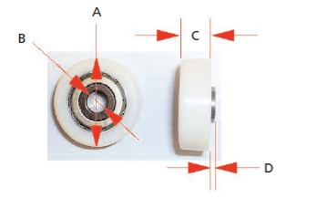 ROLLER WHEEL T-NFT H35 W11, 4MM SINGLE ROLLER WHEEL T-NFT H35 W11, 4MM SINGLE