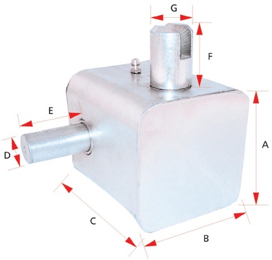 GEAR BOX 80X80-96MM SQ LEFT F OR RIGHT R WITH EXTENDED SHAFT