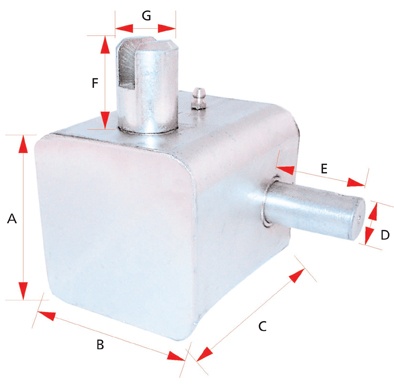 GEAR BOX 80X80-96MM SQ LEFT R OR RIGHT F WITH EXTENDED SHAFT
